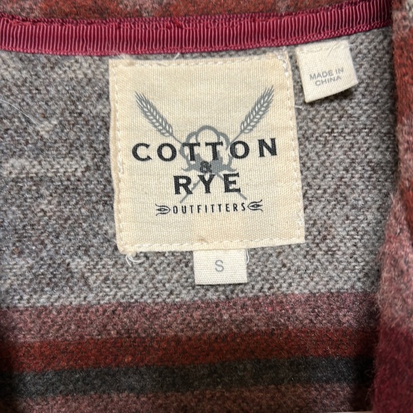 BRAND NEW! Small, Cotton Rye Outfitters wool designer jacket. Maroon/ grey. - Picture 2 of 2